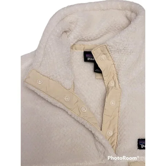 🌼HP🌼 Patagonia Women's Raw Linen-White Re-Tool Snap Fleece Pullover - S - Picture 7 of 11